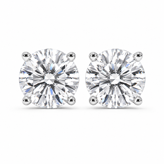 Moissanite Solitaire Stud Earrings